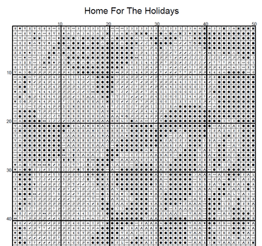 Stitching Jules Design Cross Stitch Pattern Home For The Holidays Christmas Winter Full Coverage Counted Cross-Stitch Pattern (Digital Download)