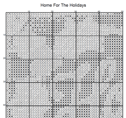 Stitching Jules Design Cross Stitch Pattern Home For The Holidays Christmas Winter Full Coverage Counted Cross-Stitch Pattern (Digital Download)