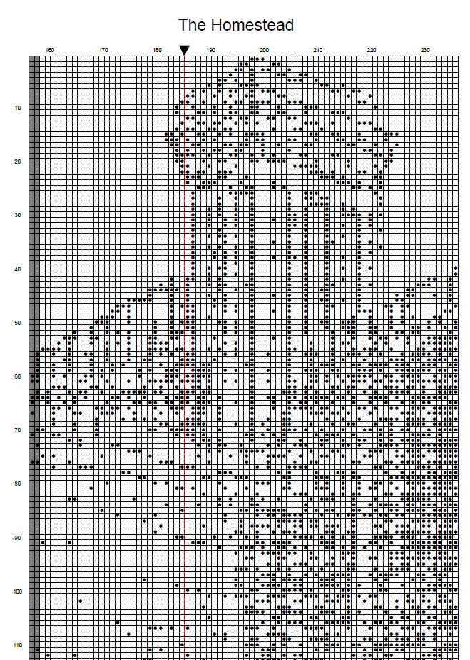 Stitching Jules Design Cross Stitch Pattern Homestead Vintage House Monochrome Cross Stitch Embroidery Needlepoint Pattern PDF Download