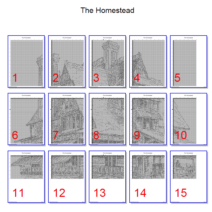 Stitching Jules Design Cross Stitch Pattern Homestead Vintage House Monochrome Cross Stitch Embroidery Needlepoint Pattern PDF Download