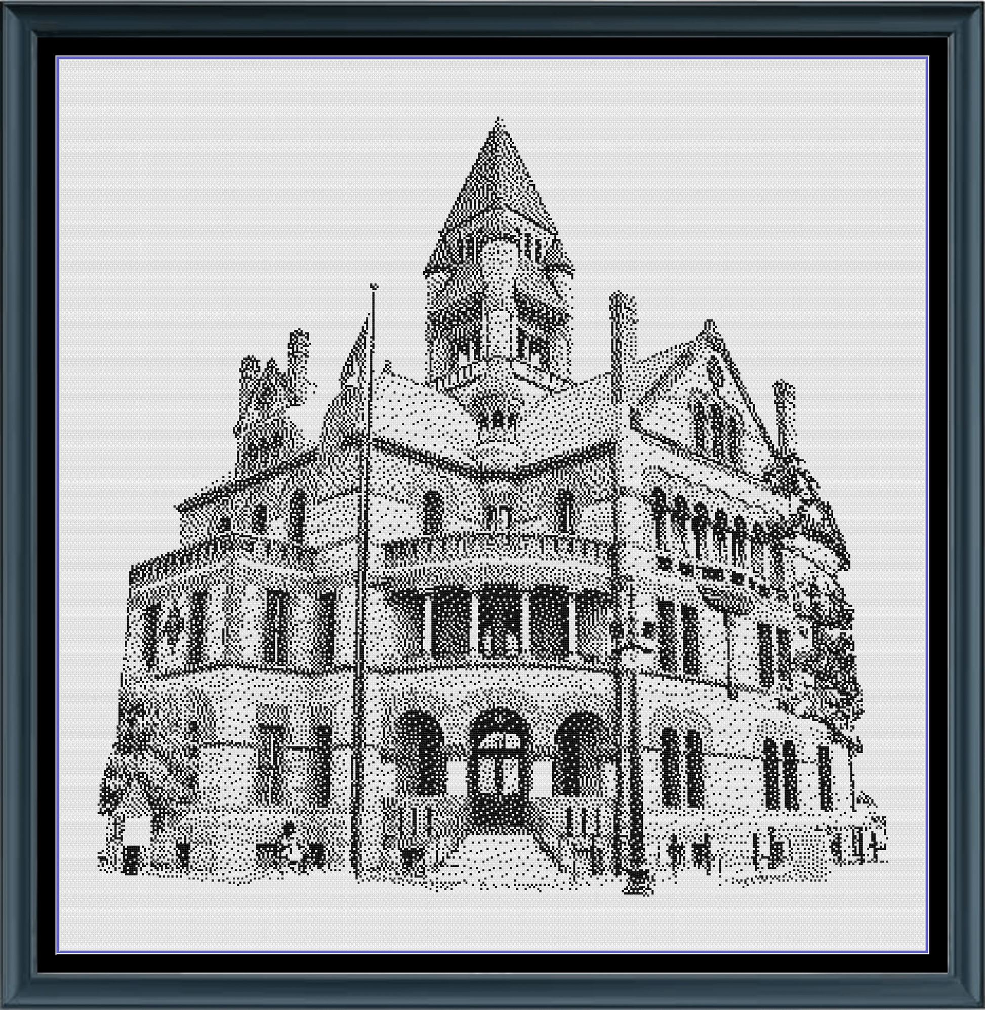 Stitching Jules Design Cross Stitch Pattern Hopkins County Courthouse Building Architecture Monochrome Counted Cross-Stitch Pattern (Digital Download)