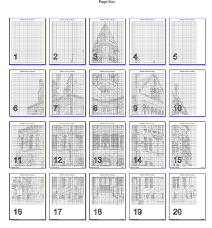 Stitching Jules Design Cross Stitch Pattern Hopkins County Courthouse Building Architecture Monochrome Counted Cross-Stitch Pattern (Digital Download)