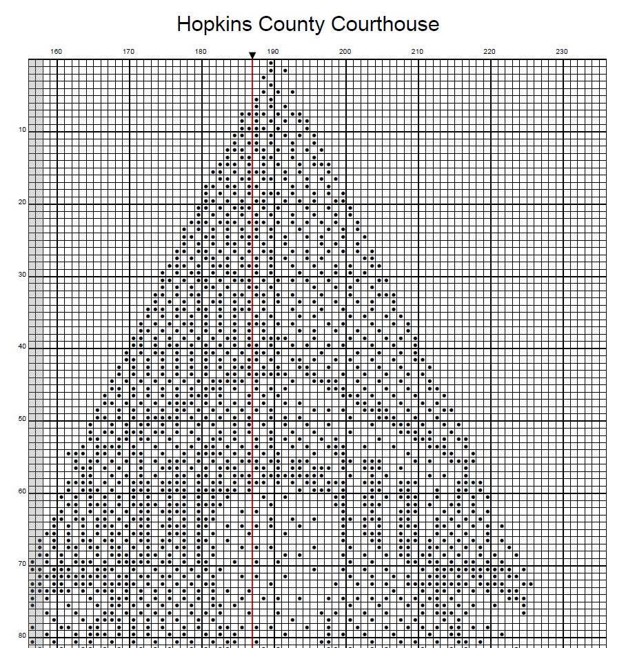 Stitching Jules Design Cross Stitch Pattern Hopkins County Courthouse Building Architecture Monochrome Counted Cross-Stitch Pattern (Digital Download)