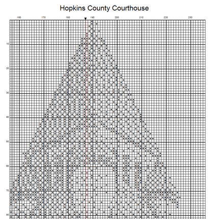 Stitching Jules Design Cross Stitch Pattern Hopkins County Courthouse Building Architecture Monochrome Counted Cross-Stitch Pattern (Digital Download)