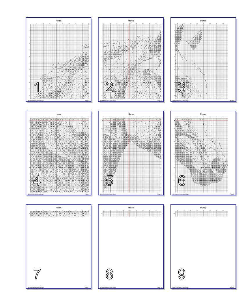 Stitching Jules Design Cross Stitch Pattern Horse Equine Head Animal Monochrome Counted Cross-Stitch Pattern (Digital Download)