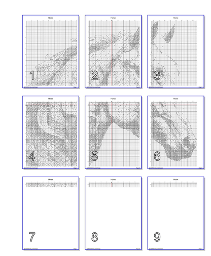 Stitching Jules Design Cross Stitch Pattern Horse Equine Head Animal Monochrome Counted Cross-Stitch Pattern (Digital Download)