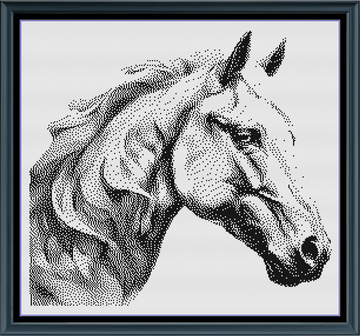 Stitching Jules Design Cross Stitch Pattern Horse Equine Head Animal Monochrome Counted Cross-Stitch Pattern (Digital Download)