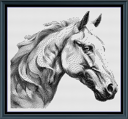 Stitching Jules Design Cross Stitch Pattern Horse Equine Head Animal Monochrome Counted Cross-Stitch Pattern (Digital Download)