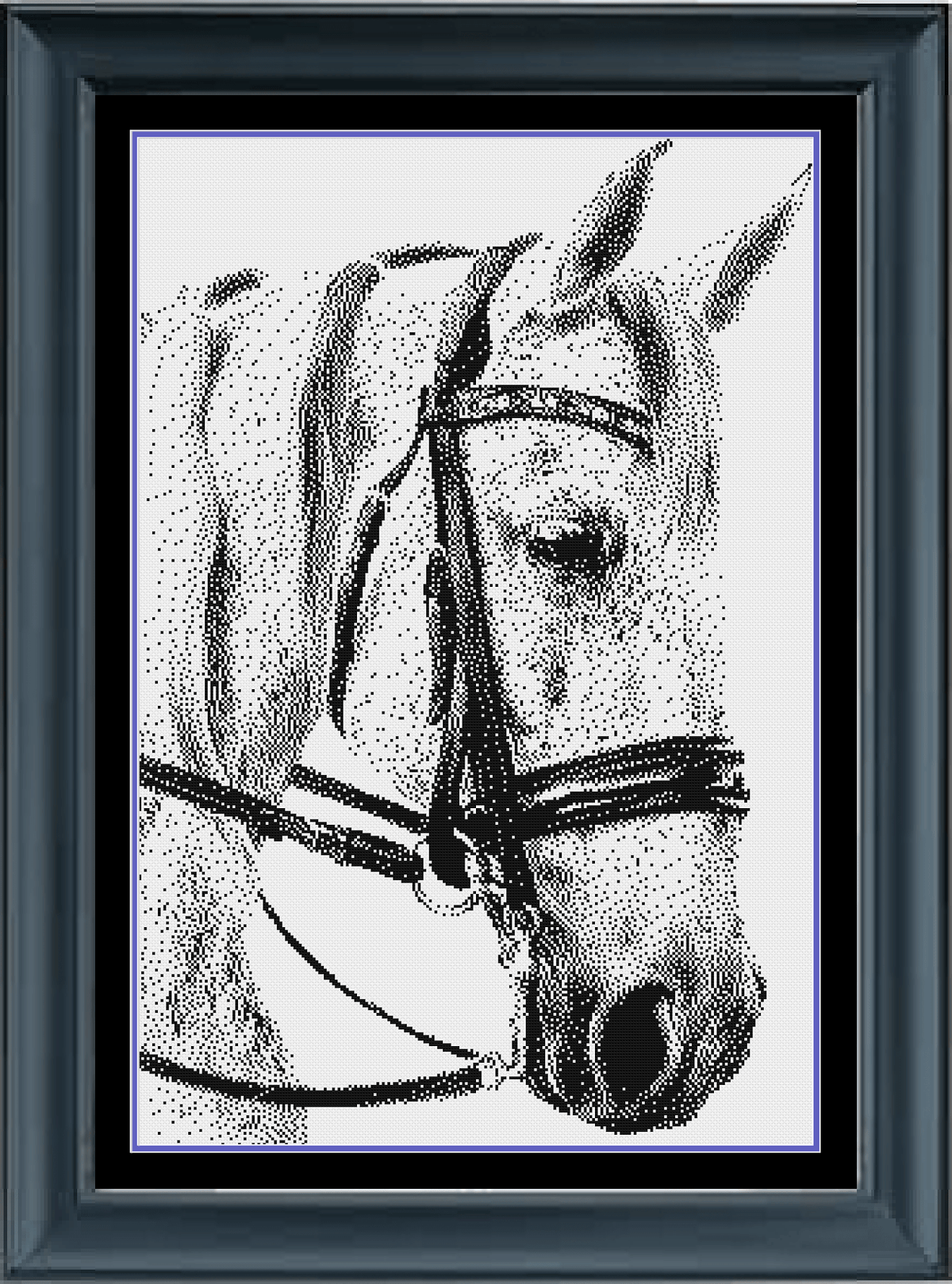 Stitching Jules Design Cross Stitch Pattern Horse Head Equine Animal Monochrome Cross Stitch Needlepoint Embroidery Pattern - Instant Download - Pattern Keeper Ready