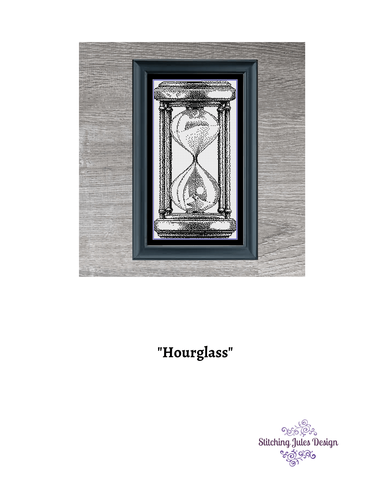 Stitching Jules Design Cross Stitch Pattern Hourglass Cross Stitch Pattern  | Blackwork Cross Stitch Pattern | Physical And Digital PDF Download Pattern Options