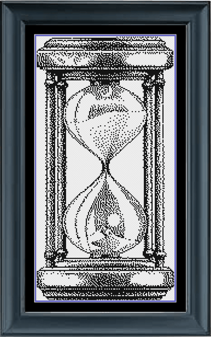 Stitching Jules Design Cross Stitch Pattern Physical Pattern - $13 Hourglass Cross Stitch Pattern  | Blackwork Cross Stitch Pattern | Physical And Digital PDF Download Pattern Options