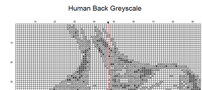 Stitching Jules Design Cross Stitch Pattern Human Back Muscles Greyscale Cross Stitch Pattern Instant PDF Download