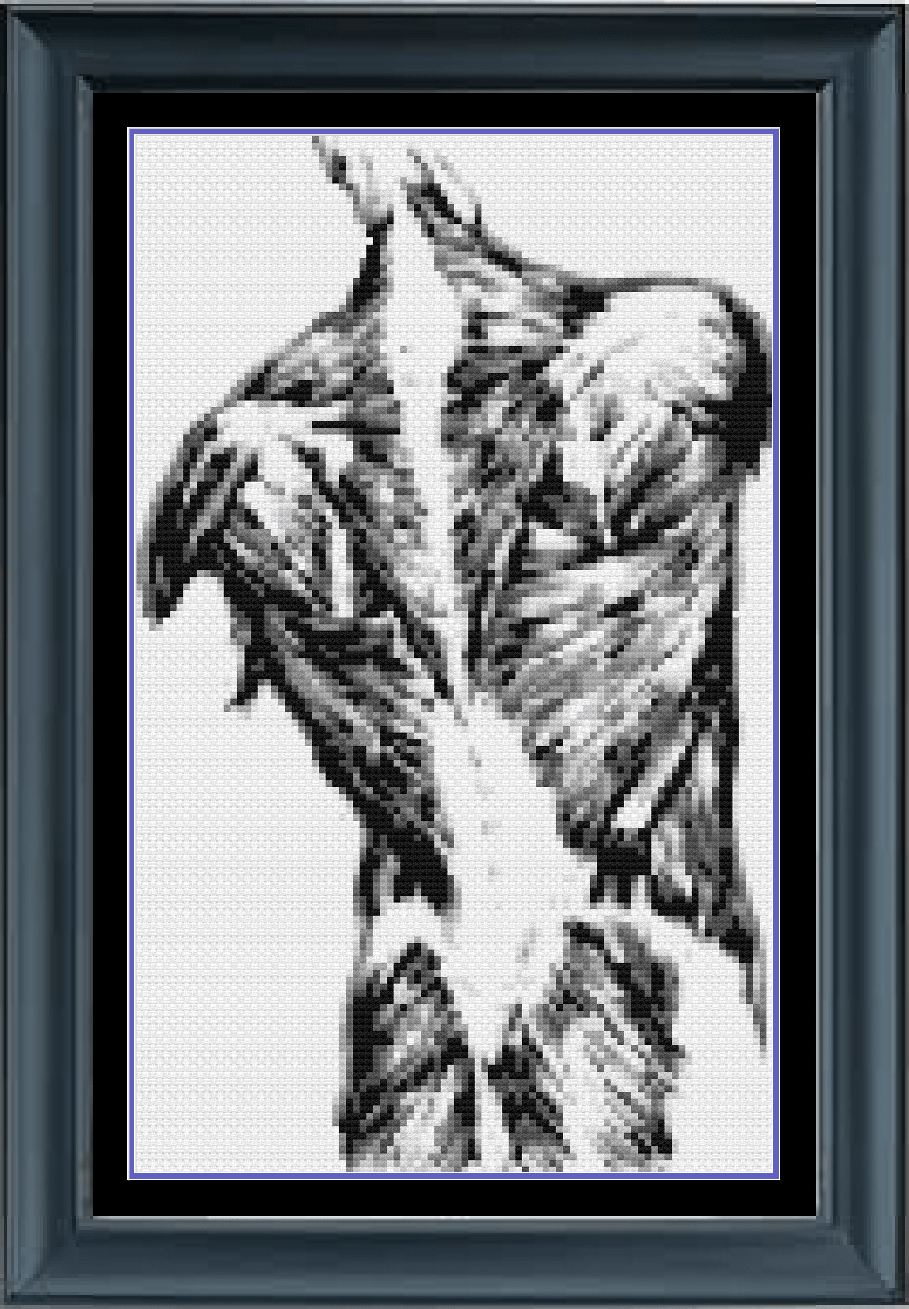 Stitching Jules Design Cross Stitch Pattern Human Back Muscles Greyscale Cross Stitch Pattern Instant PDF Download
