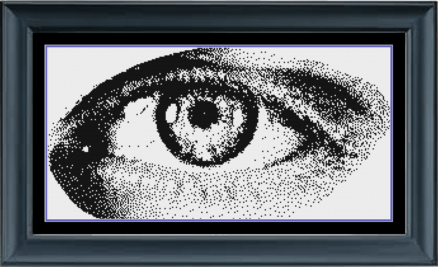 Stitching Jules Design Cross Stitch Pattern Human Eye Monochrome Blackwork Cross Stitch Pattern - Instant PDF Download