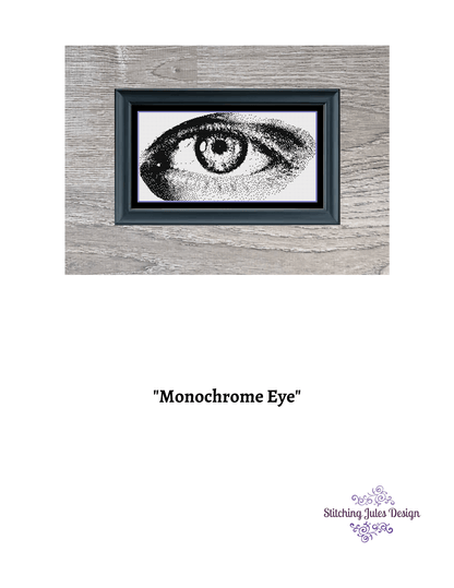 Stitching Jules Design Cross Stitch Pattern Human Eye Monochrome Blackwork Cross Stitch Pattern - Instant PDF Download