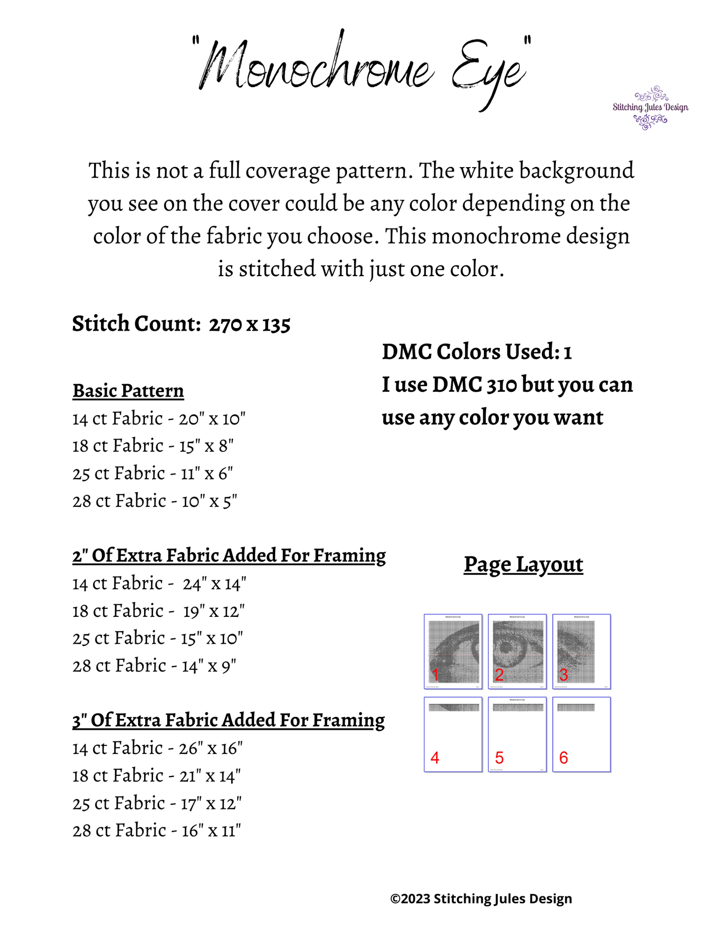 Stitching Jules Design Cross Stitch Pattern Human Eye Monochrome Blackwork Cross Stitch Pattern - Instant PDF Download