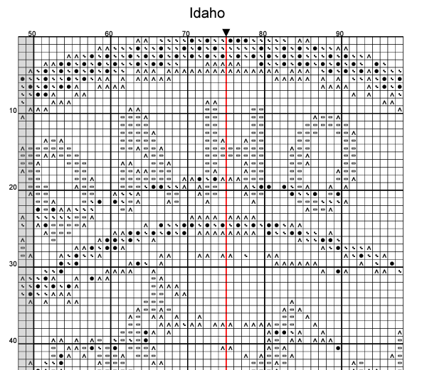 Stitching Jules Design Cross Stitch Pattern Idaho US State America Counted Cross Stitch Pattern | Instant Download PDF