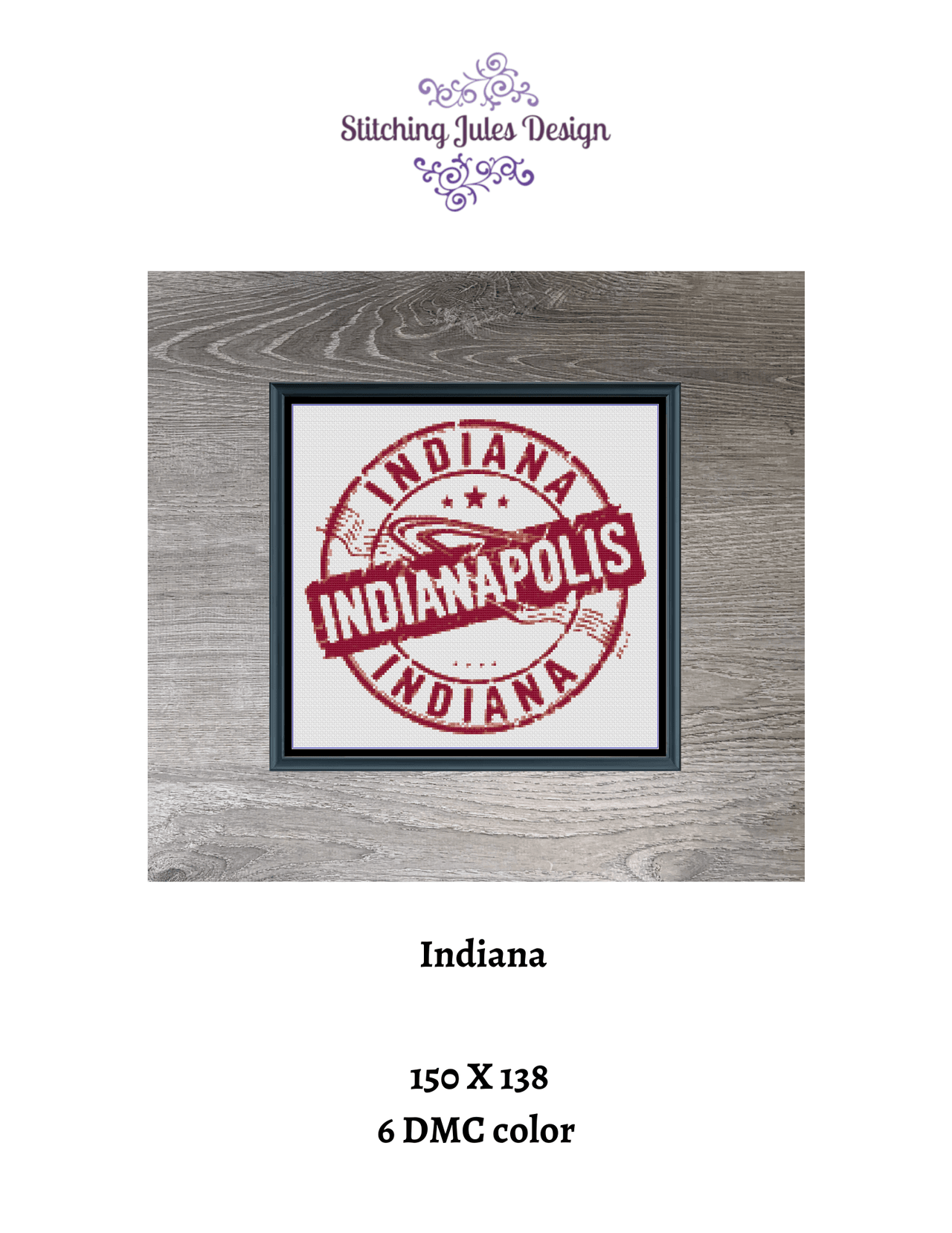 Stitching Jules Design Cross Stitch Pattern Indiana