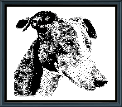 Stitching Jules Design Cross Stitch Pattern Italian Greyhound Dog Breed Monochrome Counted Cross-Stitch Pattern (Digital Download)