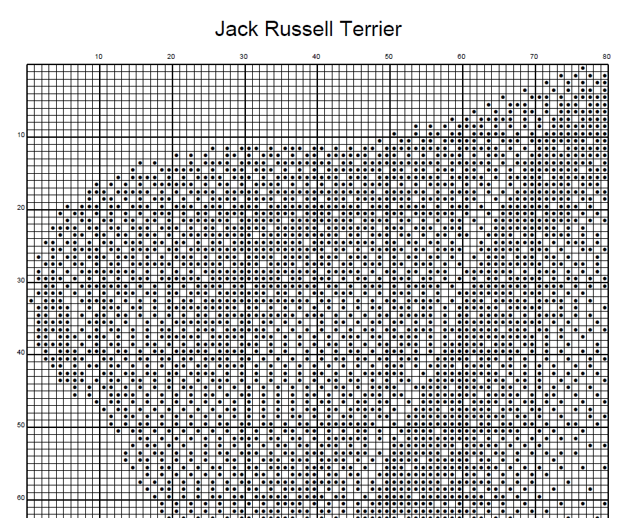 Stitching Jules Design Cross Stitch Pattern Jack Russell Terrier Dog Breed Monochrome Counted Cross-Stitch Pattern (Digital Download)