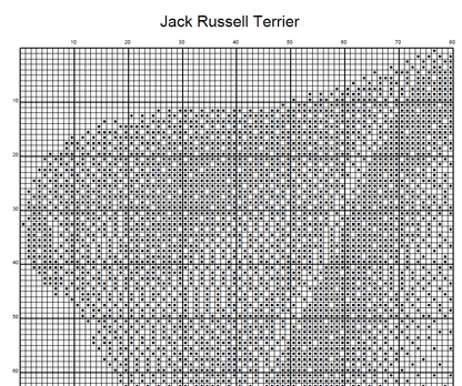 Stitching Jules Design Cross Stitch Pattern Jack Russell Terrier Dog Breed Monochrome Counted Cross-Stitch Pattern (Digital Download)