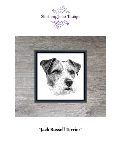 Stitching Jules Design Cross Stitch Pattern Jack Russell Terrier Dog Breed Monochrome Counted Cross-Stitch Pattern (Digital Download)