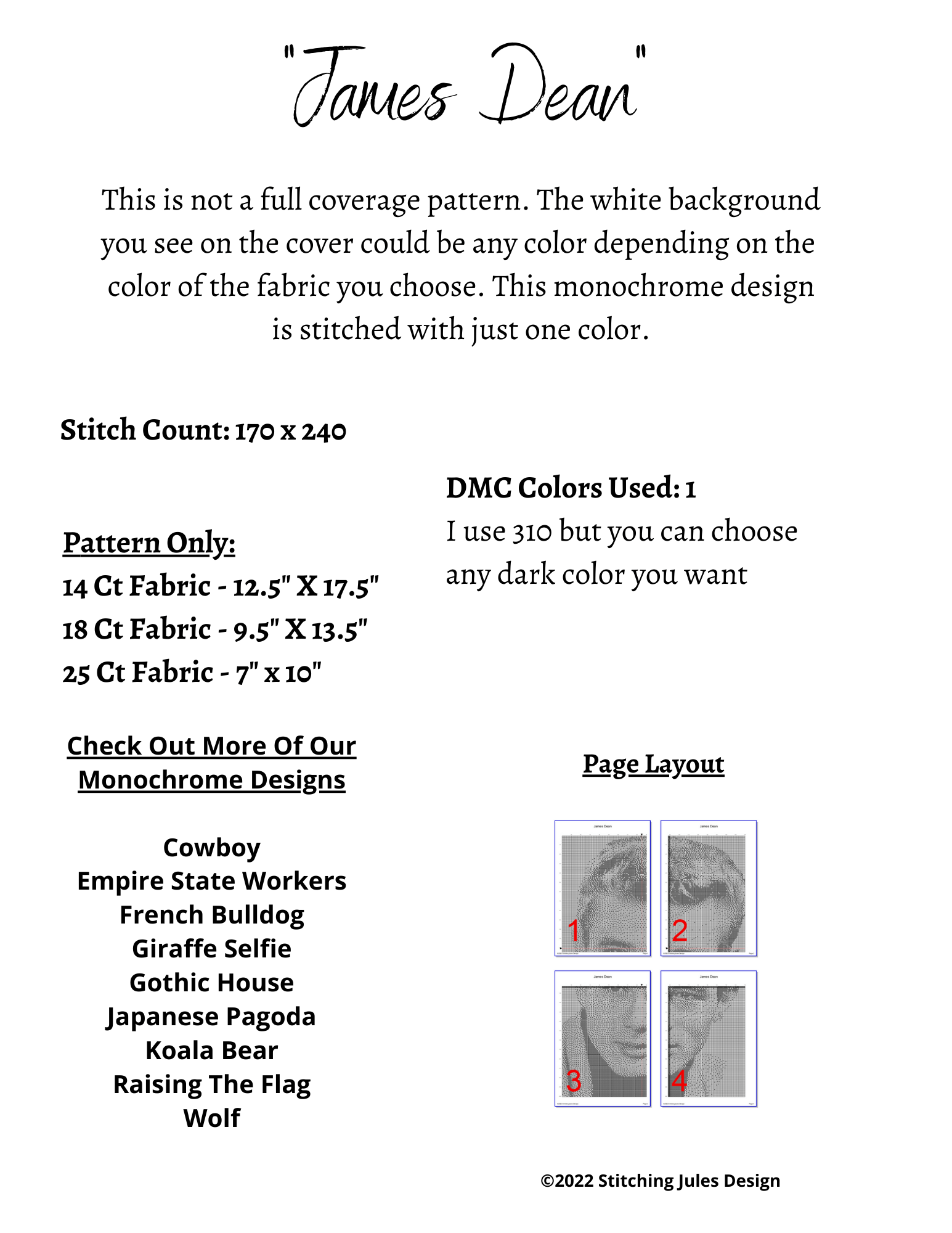 Stitching Jules Design Cross Stitch Pattern James Dean Monochrome Cross Stitch Embroidery Needlepoint Pattern PDF Download