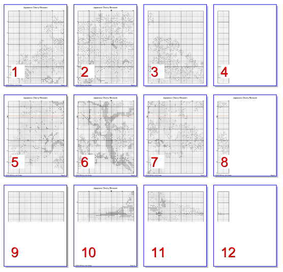 Stitching Jules Design Cross Stitch Pattern Japanese Cherry Blossom