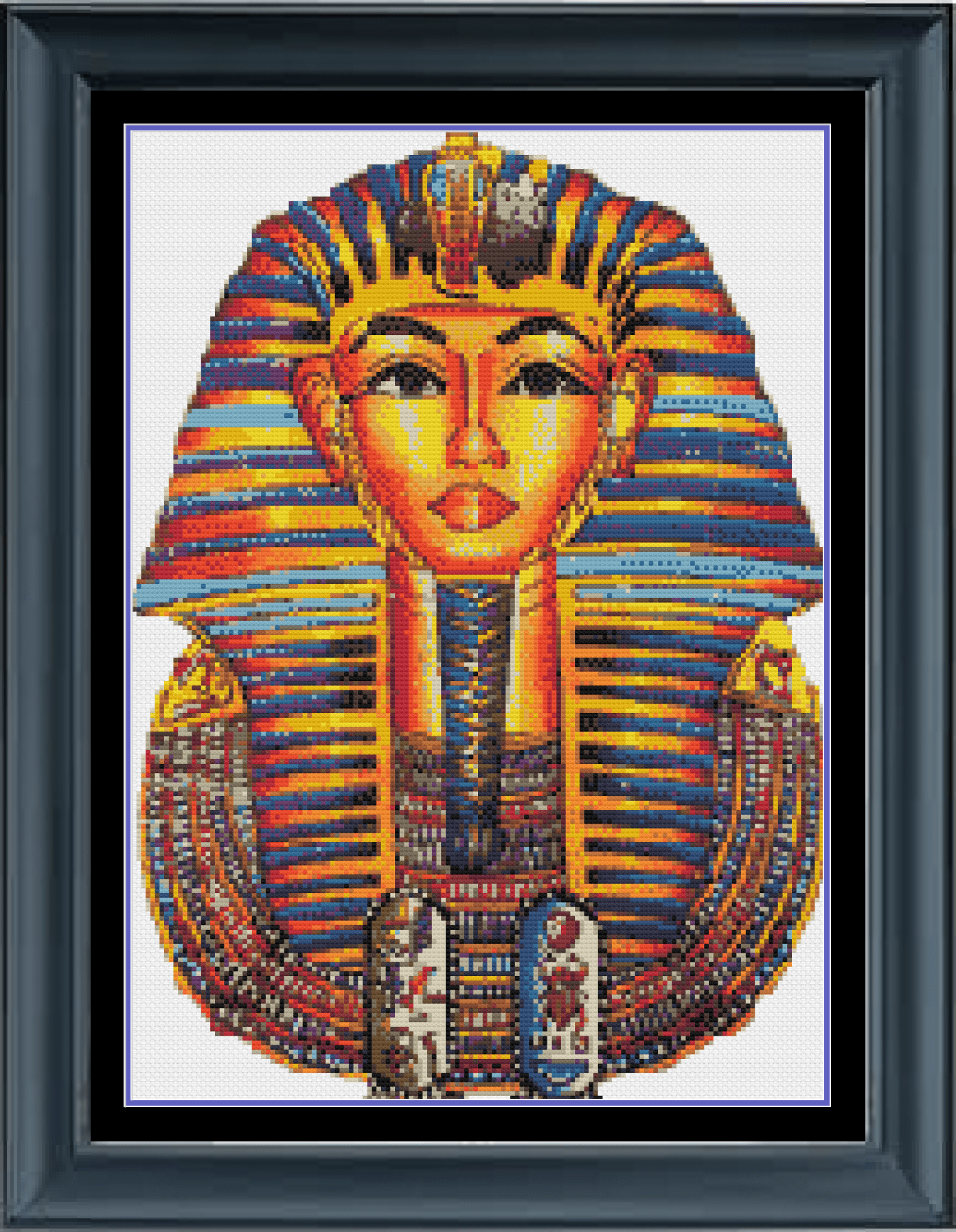 Stitching Jules Design Cross Stitch Pattern Physical Pattern - $15 King Tut Cross Stitch Pattern | Egyptian Cross Stitch | Pharoah Cross Stitch Pattern | Instant PDF Download