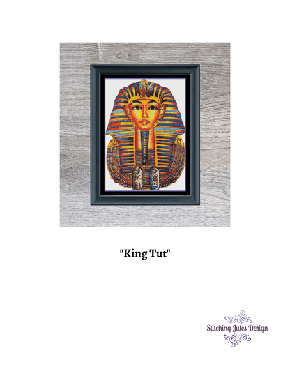 Stitching Jules Design Cross Stitch Pattern King Tut Cross Stitch Pattern | Egyptian Cross Stitch | Pharoah Cross Stitch Pattern | Instant PDF Download