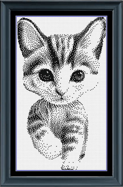 Stitching Jules Design Cross Stitch Pattern Kitten Counted Cross Stitch Pattern | Cat Cross Stitch Pattern | Blackwork Monochrome | Instant Download PDF