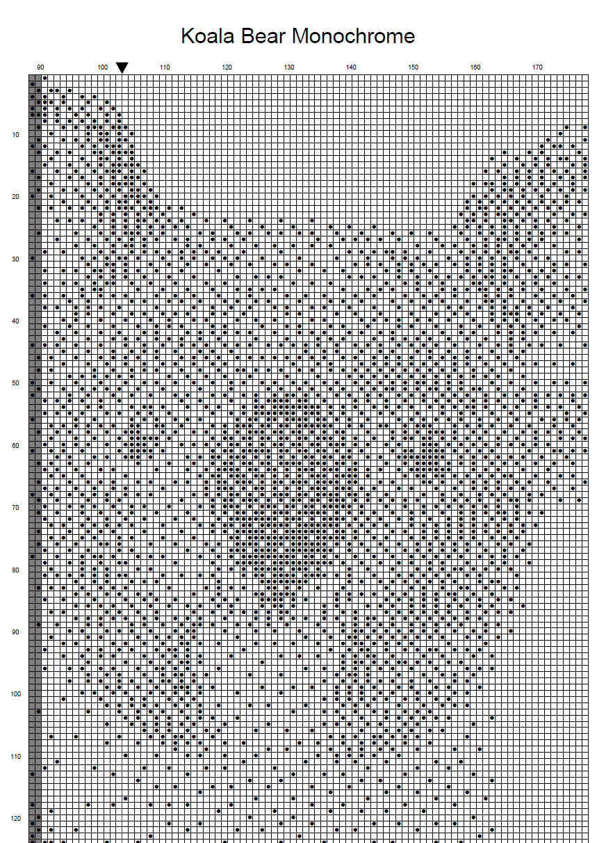 Stitching Jules Design Cross Stitch Pattern Koala Bear Animal Wildlife Monochrome Cross Stitch Embroidery Needlepoint Pattern PDF Download