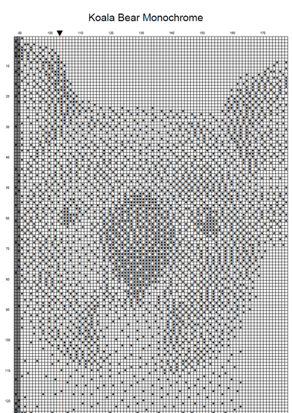Stitching Jules Design Cross Stitch Pattern Koala Bear Animal Wildlife Monochrome Cross Stitch Embroidery Needlepoint Pattern PDF Download