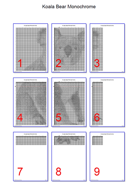 Stitching Jules Design Cross Stitch Pattern Koala Bear Animal Wildlife Monochrome Cross Stitch Embroidery Needlepoint Pattern PDF Download