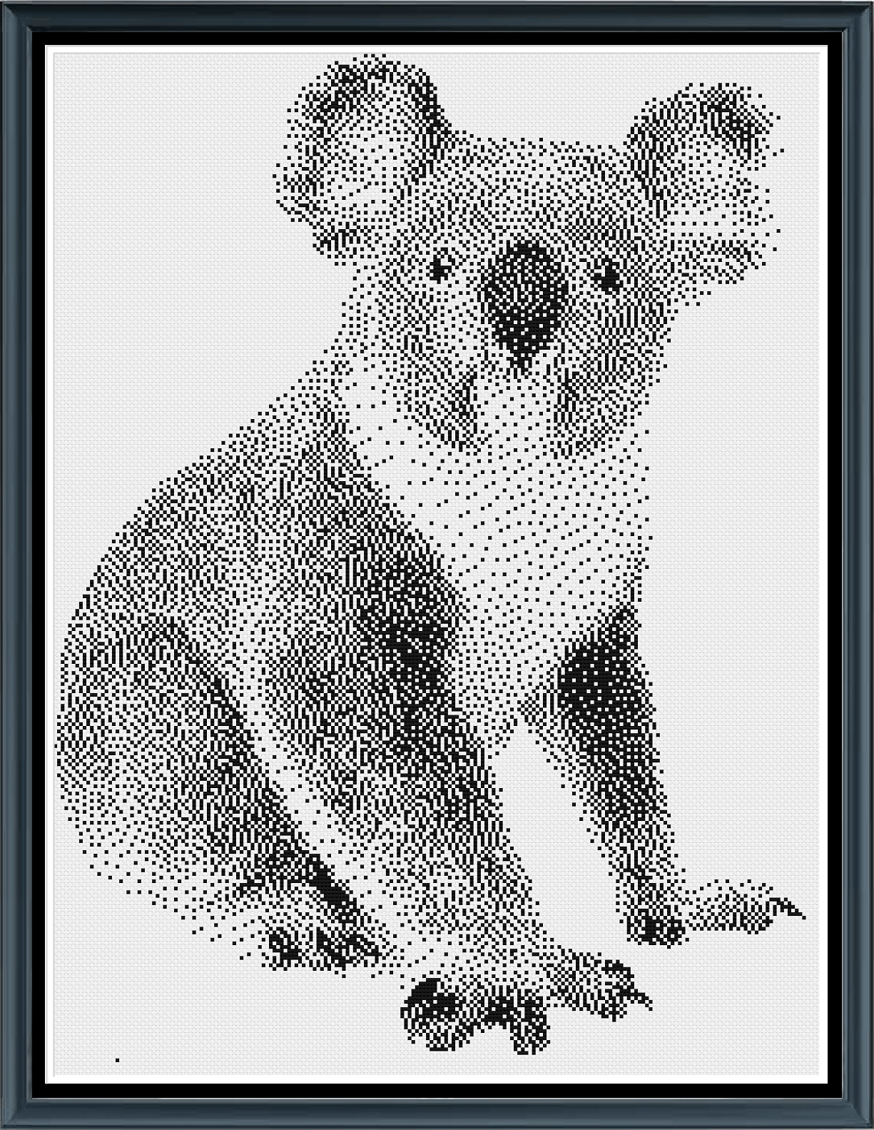 Stitching Jules Design Cross Stitch Pattern Koala Bear Animal Wildlife Monochrome Cross Stitch Embroidery Needlepoint Pattern PDF Download