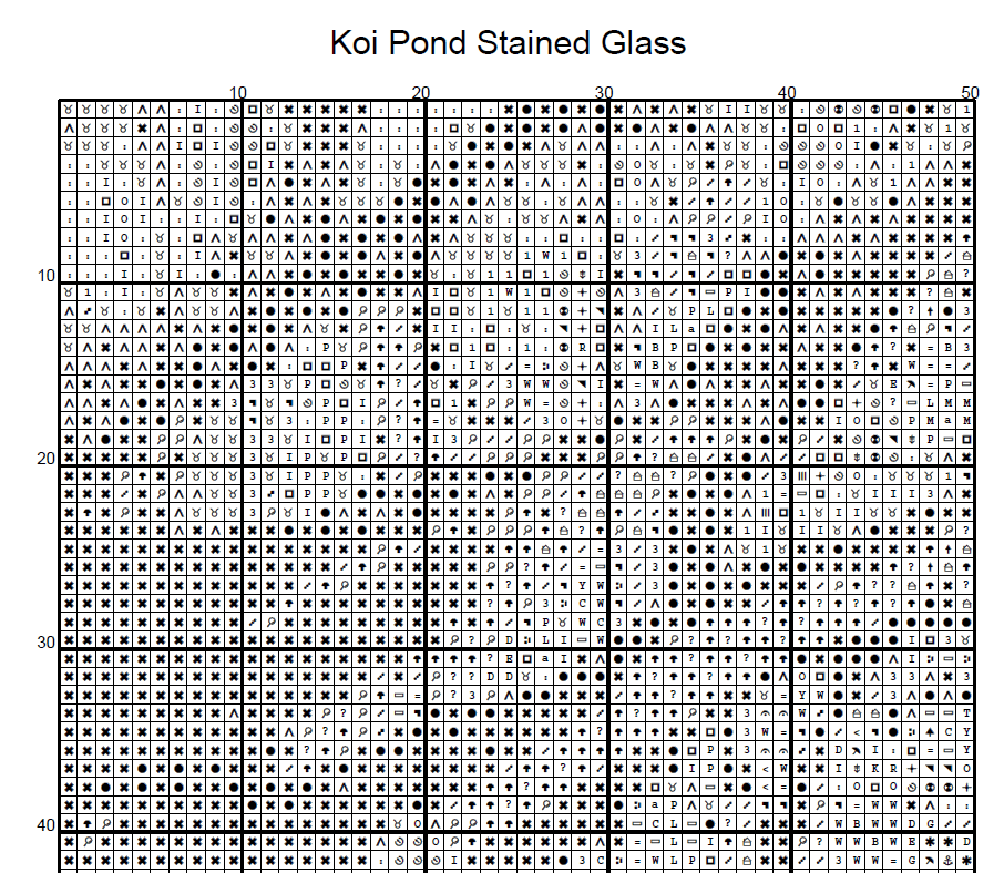 Stitching Jules Design Cross Stitch Pattern Koi Pond Asian Landscape Full Coverage Stained Glass Counted Cross Stitch Digital Download