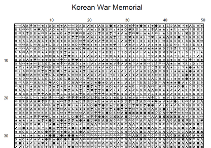 Stitching Jules Design Cross Stitch Pattern Korean War Memorial In Washington DC Cross Stitch Pattern Instant PDF Download