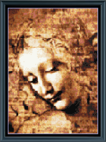 Stitching Jules Design Cross Stitch Pattern La Scapigliati Da Vinci Iconic Painting Full Coverage Counted Cross Stitch Pattern Digital Download