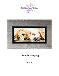 Thumbnail for Stitching Jules Design Cross Stitch Pattern Labrador Retriever Dogs Full Coverage Counted Cross Stitch Pattern Digital Download