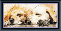 Thumbnail for Stitching Jules Design Cross Stitch Pattern Labrador Retriever Dogs Full Coverage Counted Cross Stitch Pattern Digital Download