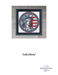 Thumbnail for Stitching Jules Design Cross Stitch Pattern Lady Liberty America Patriotic USA Cross Stitch Embroidery Needlepoint Pattern Instant Download Pattern Keeper Ready
