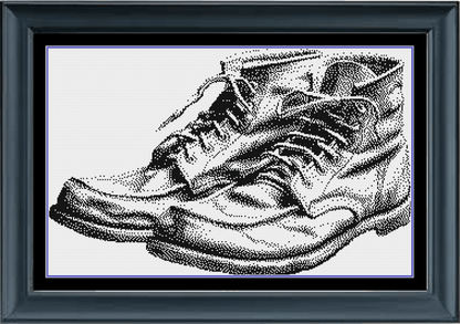 Stitching Jules Design Cross Stitch Pattern Leather Work Boots Cross Stitch Pattern | Vintage Boots | Instant PDF Download