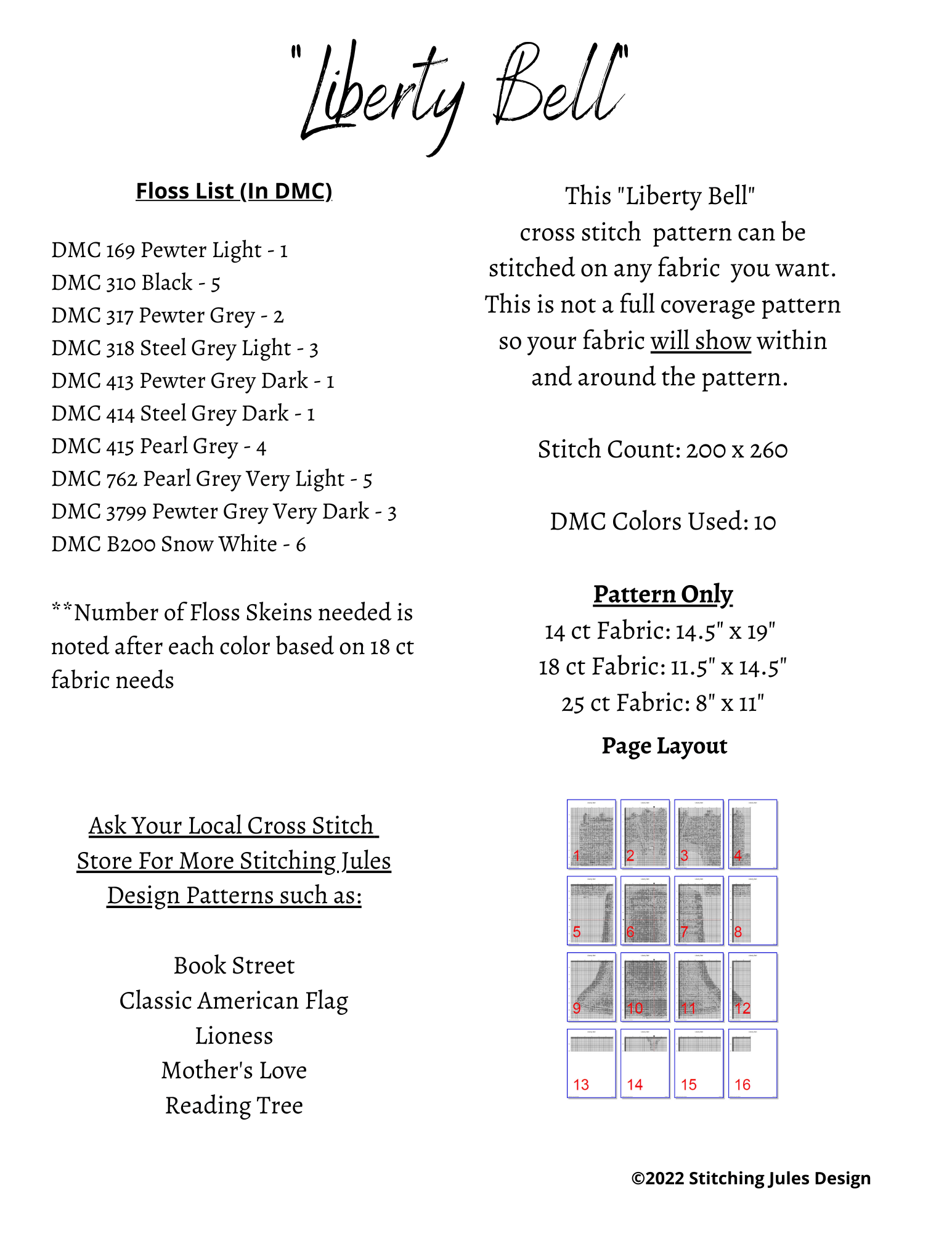Stitching Jules Design Cross Stitch Pattern Liberty Bell Philadelphia American Revolution Icon Cross Stitch Embroidery Needlepoint Pattern