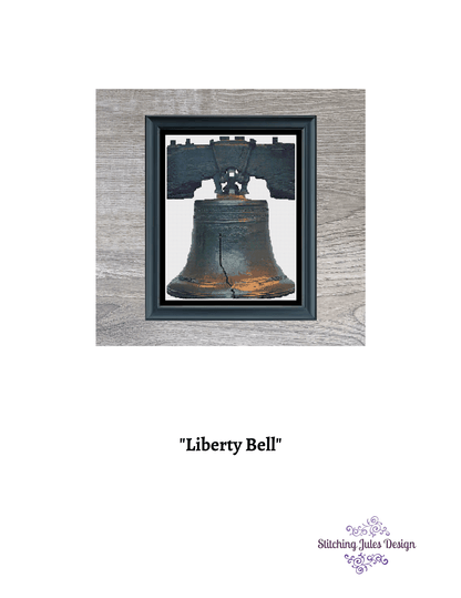 Stitching Jules Design Cross Stitch Pattern Liberty Bell Philadelphia Americana 1776 Cross Stitch Embroidery Needlepoint Pattern PDF Download - Ready For Pattern Keeper