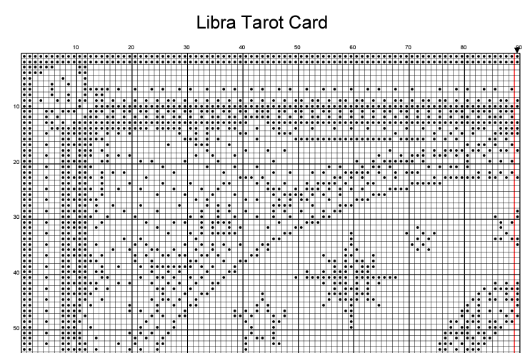 Stitching Jules Design Cross Stitch Pattern Libra Tarot Card Monochrome