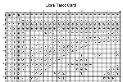 Stitching Jules Design Cross Stitch Pattern Libra Tarot Card Monochrome