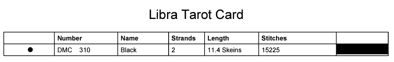 Stitching Jules Design Cross Stitch Pattern Libra Tarot Card Monochrome