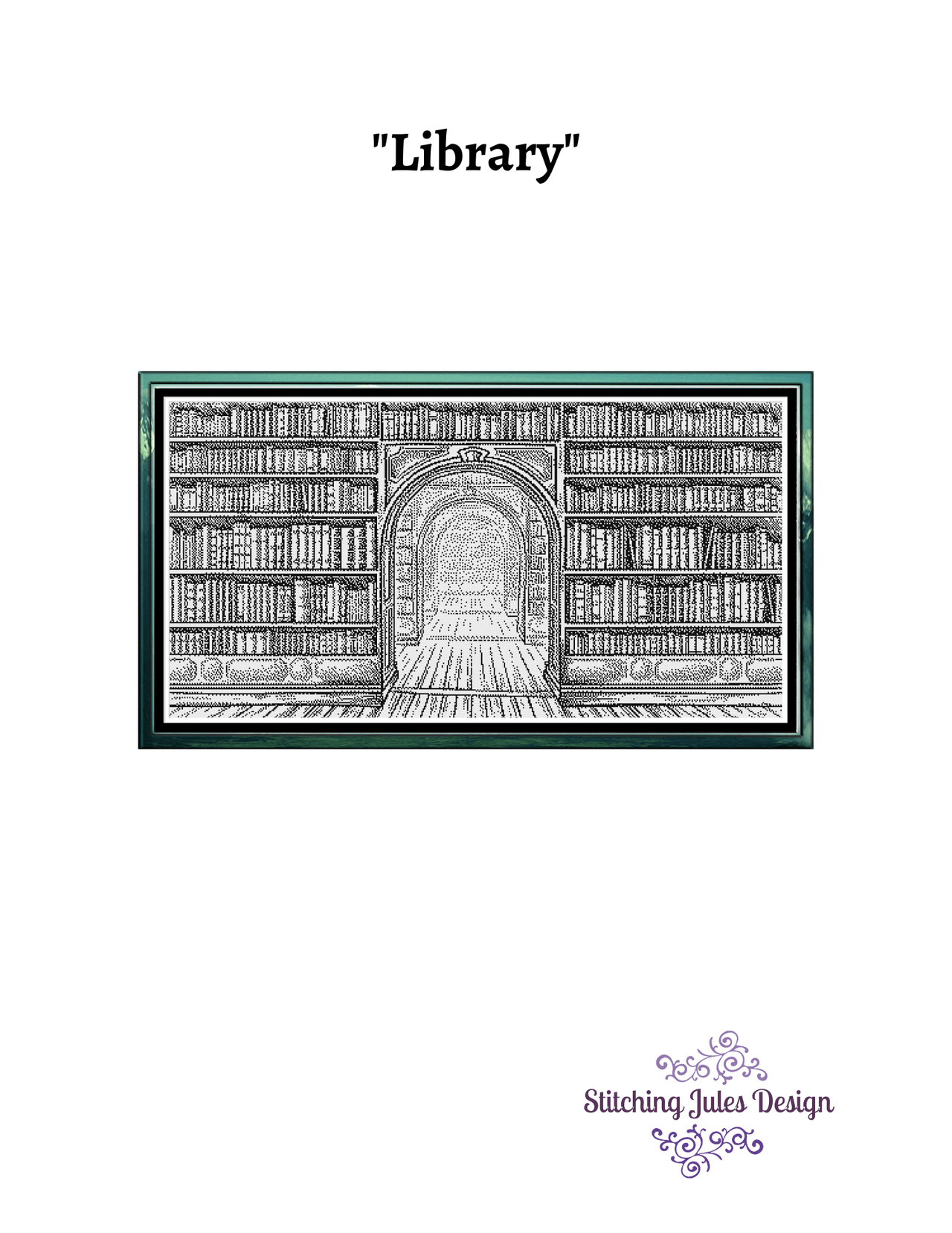 Library Cross Stitch Pattern | Books Cross Stitch Pattern | Physical A ...