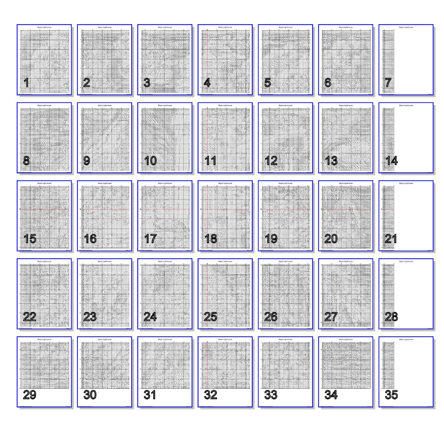 Stitching Jules Design Cross Stitch Pattern Lighthouse Sepia Full Coverage Large Counted Cross Stitch Pattern (Digital Download)