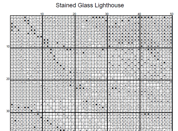 Stitching Jules Design Cross Stitch Pattern Lighthouse Stained Glass Counted Cross Stitch Pattern Digital Download